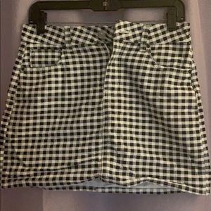 Pacsun checkered jean skirt